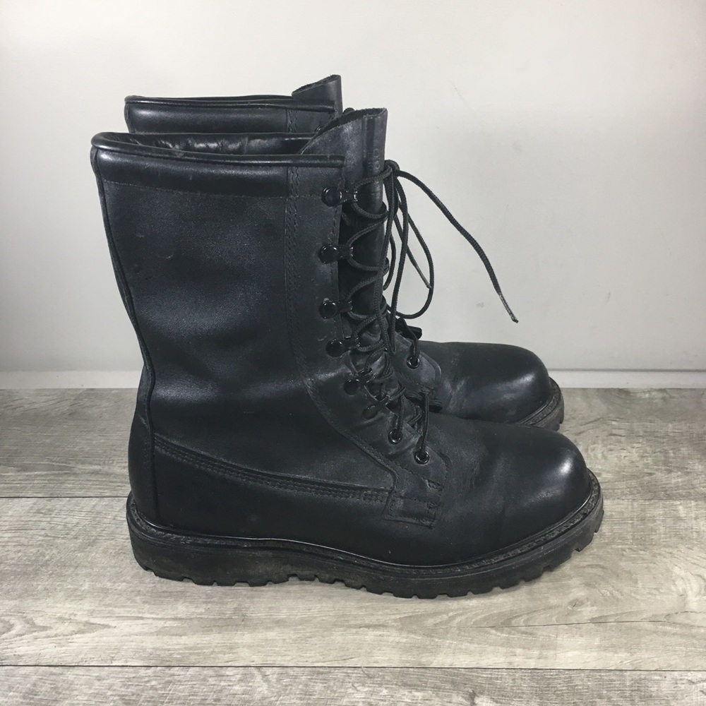 Vintage Military Boots Bates Black Gore-Tex Soft Toe Leather Men's Size 9 Wide